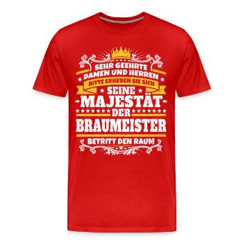 Seine Majestät der Braumeister - Männer Premium Bio T-Shirt - Rot - Vorne - Damien (186cm)