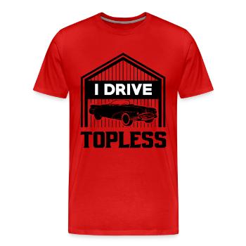 Cabrio ohne Dach Tshirt Geschenk - Männer Premium Bio T-Shirt - Rot - Vorne - Damien (186cm)