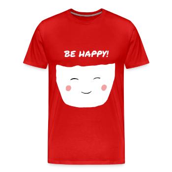 Soyez heureux Motivation Inspiration Cute - T-shirt bio Premium Homme - rouge - Devant - Damien (186cm)