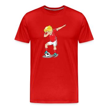Suisse Football joueurs Dab Coupe du monde - T-shirt bio Premium Homme - rouge - Devant - Damien (186cm)