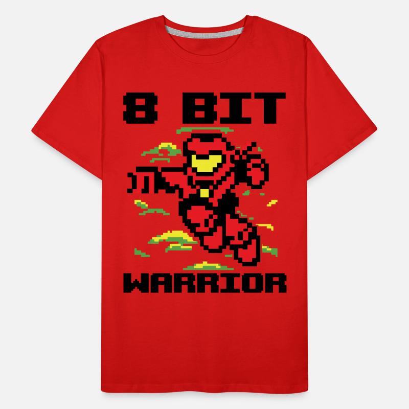 8 bits Warrior Pixel Jeu vidéo Cadeau de jeu T-shirt bio Premium Homme