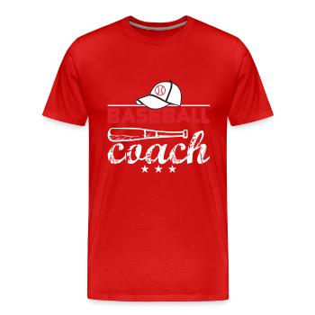 Baseball Coach Baseball Bat BallSport Gift - Men's Premium Organic T-Shirt - red - Front - Damien (186cm)