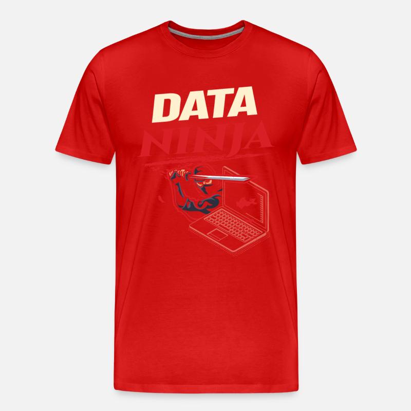 Data Ninja computer programming coder - Männer Premium Bio T-Shirt - Rot