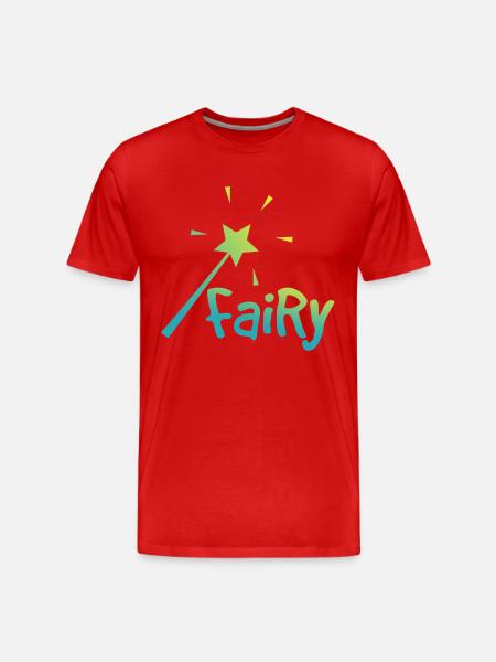 Hada con una varita - hadas con una varita mágica - Camiseta orgánica premium hombre - rojo