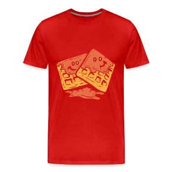 Die Waffeln - Männer Premium Bio T-Shirt - Rot - Vorne - Damien (186cm)