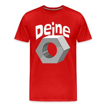 Deine Mutter Schraubenmutter Schlosser Handwerker - Männer Premium Bio T-Shirt - Rot - Vorne - Damien (186cm)