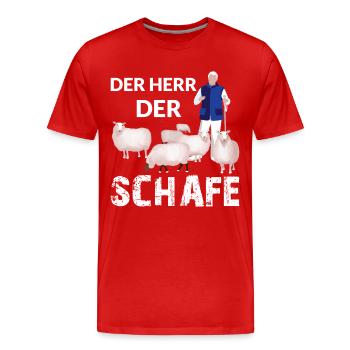 DER HERR DER SCHAFE - Männer Premium Bio T-Shirt - Rot - Vorne - Damien (186cm)