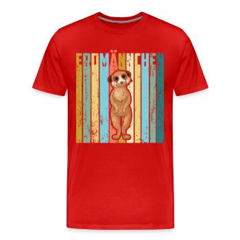 Das Erdmännchen - Männer Premium Bio T-Shirt - Rot - Vorne - Damien (186cm)