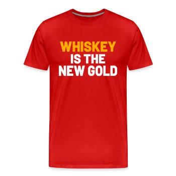 WHISKEY / ALCOHOL Whiskey is the new gold - T-shirt bio Premium Homme - rouge - Devant - Damien (186cm)