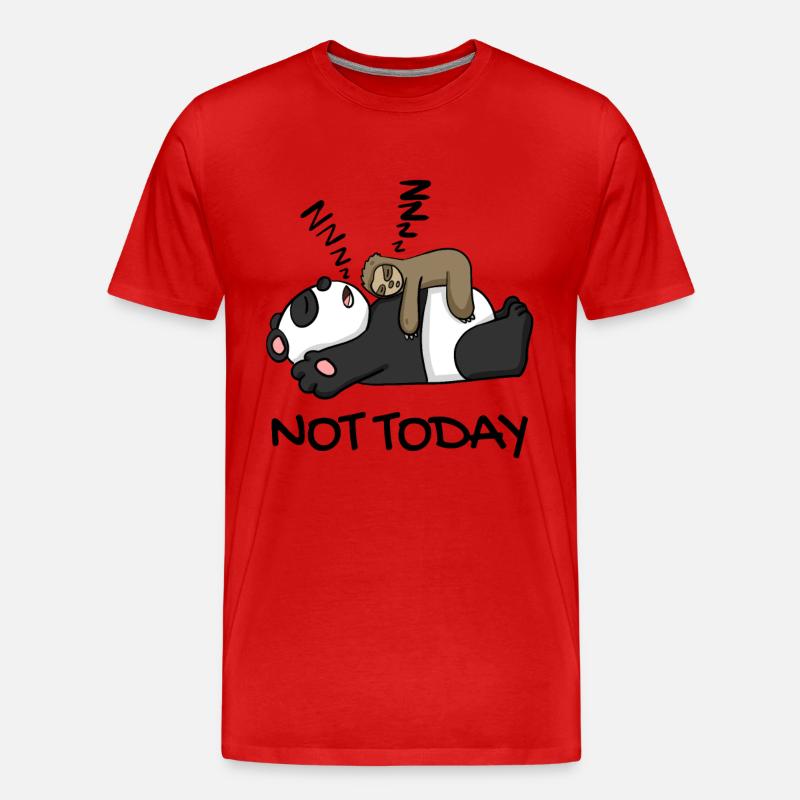 Faultier und Panda - Männer Premium Bio T-Shirt - Rot
