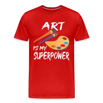 Artist Painting Painter Art Paint Art Teacher - Men's Premium Organic T-Shirt - red - Front - Damien (186cm)