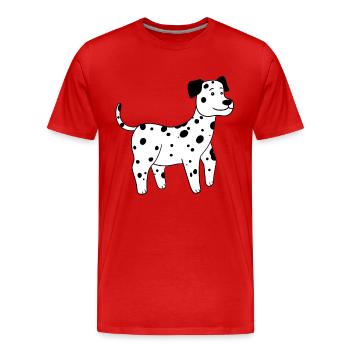 Dalmatian - Men's Premium Organic T-Shirt - red - Front - Damien (186cm)