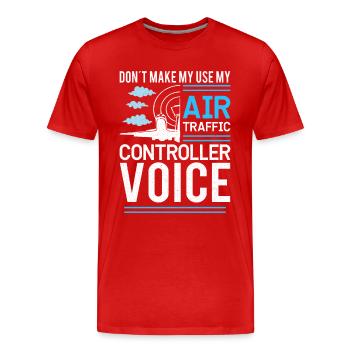 Air Traffic Controller Flight Service - Men's Premium Organic T-Shirt - red - Front - Damien (186cm)