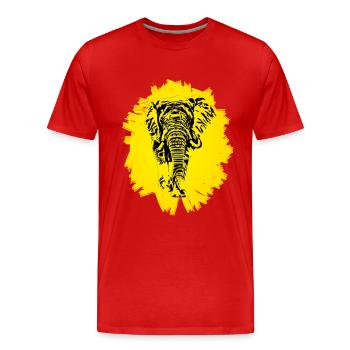 Éléphant - T-shirt bio Premium Homme - rouge - Devant - Damien (186cm)