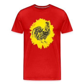 Coq - T-shirt bio Premium Homme - rouge - Devant - Damien (186cm)