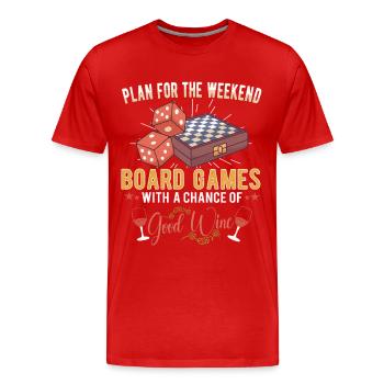 Wine Board Games Chess Board Game Player Gambling - Männer Premium Bio T-Shirt - Rot - Vorne - Damien (186cm)