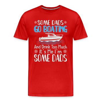 Bateau Papa Capitaine de bateau Ponton Marin Croisière - T-shirt bio Premium Homme - rouge - Devant - Damien (186cm)