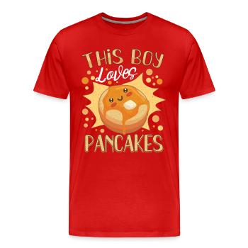 Pancake Maker Pancake Lover Funny Waffle - Men's Premium Organic T-Shirt - red - Front - Damien (186cm)