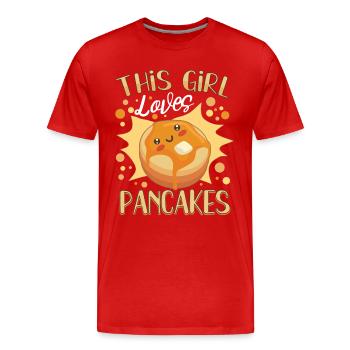 Pancake Maker Pancake Lover Funny Waffle - Men's Premium Organic T-Shirt - red - Front - Damien (186cm)