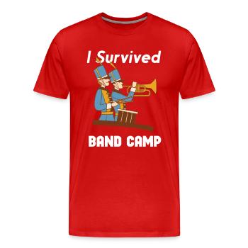 Marching Band Clarinetist School Rehearsal Music - Men's Premium Organic T-Shirt - red - Front - Damien (186cm)