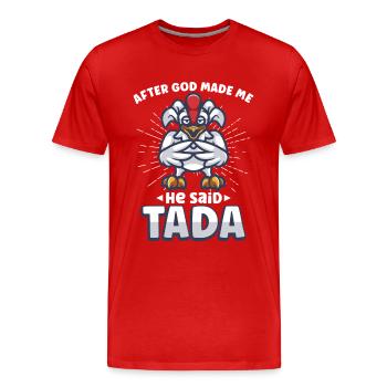 Chicken Farmer Gift Funny Chickens Country Farm - Men's Premium Organic T-Shirt - red - Front - Damien (186cm)