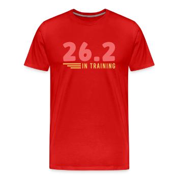 Läufer-halbmarathon-finisher-laufen - Männer Premium Bio T-Shirt - Rot - Vorne - Damien (186cm)