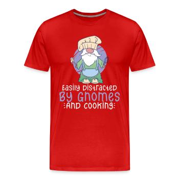 Cuisine Cuisinier Chef Gnomes Gnome Lover Drôle Gnome Gnome - T-shirt bio Premium Homme - rouge - Devant - Damien (186cm)