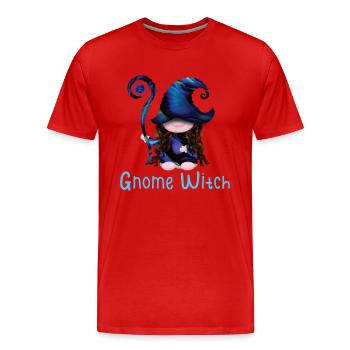 Halloween Witch Gnomes Gnome Lover Funny Gnome - Men's Premium Organic T-Shirt - red - Front - Damien (186cm)