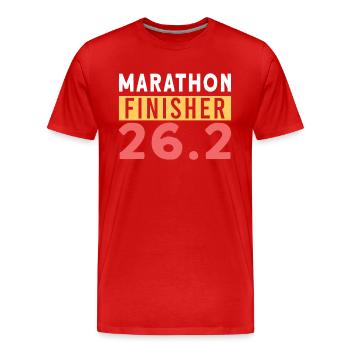 Läufer-halbmarathon-finisher-laufen - Männer Premium Bio T-Shirt - Rot - Vorne - Damien (186cm)