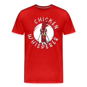 Chicken Farmer Gift Funny Chickens Country Farm - Men's Premium Organic T-Shirt - red - Front - Damien (186cm)