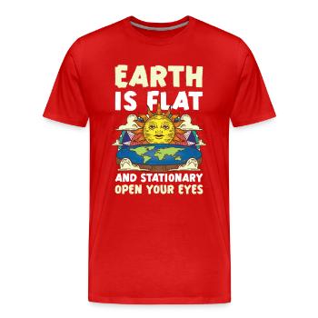 Flat Earth Theory Flat Earth Army Earth - Men's Premium Organic T-Shirt - red - Front - Damien (186cm)