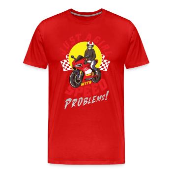 Dirt Bike Dirt Bike Riding Motocross Dirt Biking - Men's Premium Organic T-Shirt - red - Front - Damien (186cm)