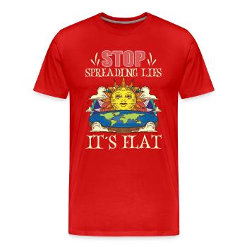 Flat Earth Theory Flat Earth Army Earth - Men's Premium Organic T-Shirt - red - Front - Damien (186cm)