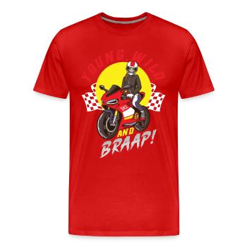 Dirt Bike Dirt Bike Riding Motocross Dirt Biking - Men's Premium Organic T-Shirt - red - Front - Damien (186cm)