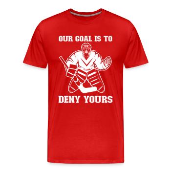 Eishockey-spieler Lustiger Eishockey-team-tormann - Männer Premium Bio T-Shirt - Rot - Vorne - Damien (186cm)