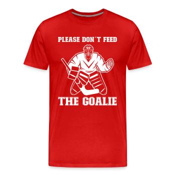 Eishockey-spieler Lustiger Eishockey-team-tormann - Männer Premium Bio T-Shirt - Rot - Vorne - Damien (186cm)