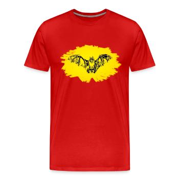 Bat - Men's Premium Organic T-Shirt - red - Front - Damien (186cm)
