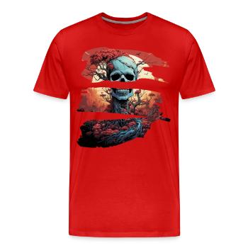 Bones and roots - Männer Premium Bio T-Shirt - Rot - Vorne - Damien (186cm)