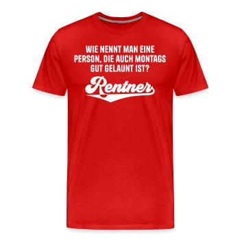 Ruhestand Humor Pension Rentner Geschenk - Männer Premium Bio T-Shirt - Rot - Vorne - Damien (186cm)