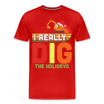 J’aime Noël Cadeaux de Noël - T-shirt bio Premium Homme - rouge - Devant - Damien (186cm)