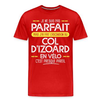pas parfait ascension col d'izoard vélo cyclisme - T-shirt bio Premium Homme - rouge - Devant - Damien (186cm)