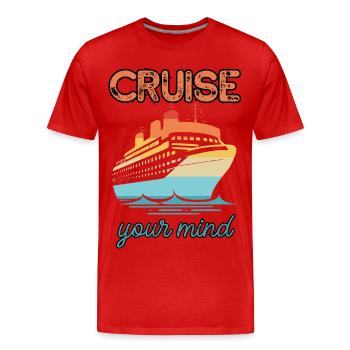 Kreuzfahrt mit dem Verstand | Fans von Kreuzfahrten - Männer Premium Bio T-Shirt - Rot - Vorne - Damien (186cm)