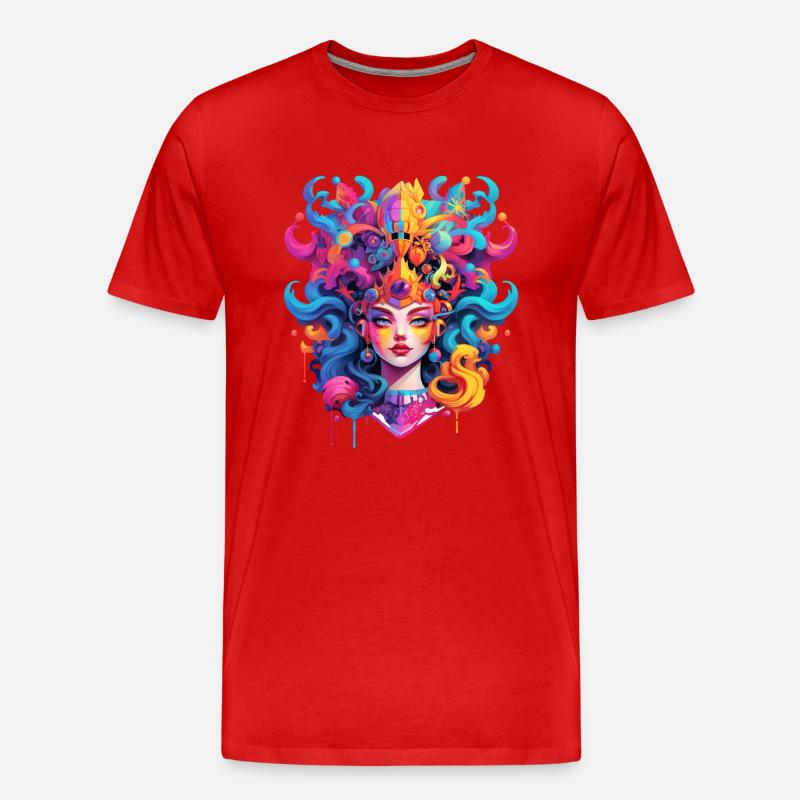 Synthwave Queen - Männer Premium Bio T-Shirt - Rot
