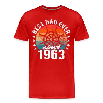 Best dad in the world, captain since 1963 - Men's Premium Organic T-Shirt - red - Front - Damien (186cm)