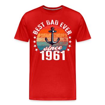 Meilleur papa du monde depuis 1961 Anker - T-shirt bio Premium Homme - rouge - Devant - Damien (186cm)