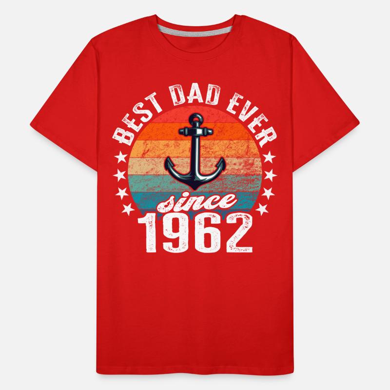 Bester Papa der Welt seit 1962 Anker Männer Premium Bio T-Shirt
