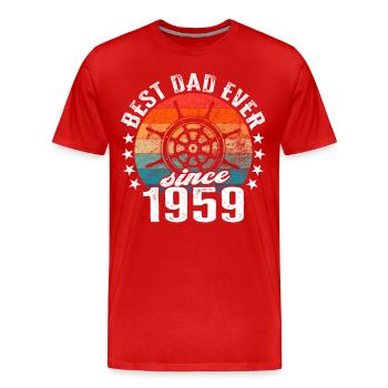 Best dad in the world since 1959 captain - Men's Premium Organic T-Shirt - red - Front - Damien (186cm)