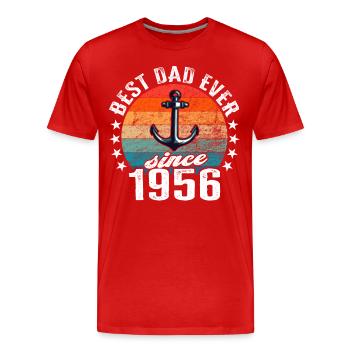 Best dad in the world since 1956 anchor - Men's Premium Organic T-Shirt - red - Front - Damien (186cm)