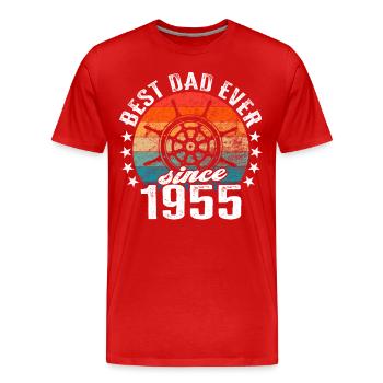 Bester Papa der Welt seit 1955 Kapitän - Männer Premium Bio T-Shirt - Rot - Vorne - Damien (186cm)