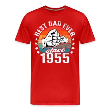 Meilleur papa du monde depuis 1955 Fête des pères - T-shirt bio Premium Homme - rouge - Devant - Damien (186cm)